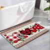 Boho Valentine's Bath Mat for Tub,Non Slip Bathroom Floor Runner Rug Quick Dry & Absorbent Diatomaceous Earth Kitchen Room Shower Sink Washable Doormat,Saint Love Heart Buffalo Plaid Rose 16"x24" view 1