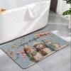 Christmas Snowman Bath Mat for Tub,Non Slip Bathroom Floor Runner Rug Quick Dry & Absorbent Diatomaceous Earth Shower Sink Kitchen Living Room Washable Doormat,Winter Snowflake Dusty Blue 18"x30" view 1