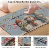 Christmas Snowman Bath Mat for Tub,Non Slip Bathroom Floor Runner Rug Quick Dry & Absorbent Diatomaceous Earth Shower Sink Kitchen Living Room Washable Doormat,Winter Snowflake Dusty Blue 18"x30" view 3