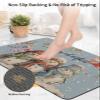 Christmas Snowman Bath Mat for Tub,Non Slip Bathroom Floor Runner Rug Quick Dry & Absorbent Diatomaceous Earth Shower Sink Kitchen Living Room Washable Doormat,Winter Snowflake Dusty Blue 18"x30" view 4