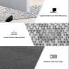 Geometric Letters Bath Mat for Tub,Non Slip Bathroom Floor Runner Rug Quick Dry & Absorbent Diatomaceous Earth Kitchen Shower Sink Washable Doormat,Grey White Abstract Minimalistic Modern Art 16"x24" view 2
