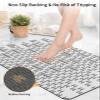 Geometric Letters Bath Mat for Tub,Non Slip Bathroom Floor Runner Rug Quick Dry & Absorbent Diatomaceous Earth Kitchen Shower Sink Washable Doormat,Grey White Abstract Minimalistic Modern Art 16"x24" view 4