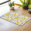 Yellow Grey Flower Bath Mat for Tub,Non Slip Bathroom Floor Runner Rug Quick Dry & Absorbent Diatomaceous Earth Shower Sink Washable Doormat,Abstract Aesthetics Country Rustic Chic Floral 16"x24" view 2