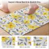 Yellow Grey Flower Bath Mat for Tub,Non Slip Bathroom Floor Runner Rug Quick Dry & Absorbent Diatomaceous Earth Shower Sink Washable Doormat,Abstract Aesthetics Country Rustic Chic Floral 16"x24" view 3
