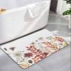 Fall Leaf Bath Mat for Tub,Non Slip Bathroom Floor Runner Rug Quick Dry & Absorbent Diatomaceous Earth Kitchen Shower Sink Washable Doormat,Thanksgiving Autumn Eucalyptus Leaves Daisy Flower 18"x30" view 1
