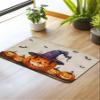 Horror Halloween Bath Mat for Tub,Non Slip Bathroom Floor Runner Rug Quick Dry & Absorbent Diatomaceous Earth Kitchen Room Shower Sink Washable Doormat,Skull Pumpkin Bat Berry Purple Orange 16"x24" view 2