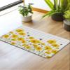 Bee Flower Bath Mat for Tub,Non Slip Bathroom Floor Runner Rug Quick Dry & Absorbent Diatomaceous Earth Kitchen Shower Sink Washable Doormat,Yellow Floral Spring Botanical Plant Plaid Grey 20"x32" view 2