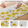 Bee Flower Bath Mat for Tub,Non Slip Bathroom Floor Runner Rug Quick Dry & Absorbent Diatomaceous Earth Kitchen Shower Sink Washable Doormat,Yellow Floral Spring Botanical Plant Plaid Grey 20"x32" view 3
