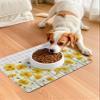 Bee Flower Bath Mat for Tub,Non Slip Bathroom Floor Runner Rug Quick Dry & Absorbent Diatomaceous Earth Kitchen Shower Sink Washable Doormat,Yellow Floral Spring Botanical Plant Plaid Grey 20"x32" view 4