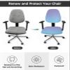Double Love Modern Abstract Gradient Art 2 Pieces Computer Office Chair Covers Set, Stretchable Desk Rotating Chair Seat Cushion Slipcover Back Covers, Decorative Protectors Cover Ombre Blue Purple view 2