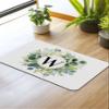 Aesthetic Eucalyptus Bath Mat for Tub,Non Slip Bathroom Floor Runner Rug Quick Dry & Absorbent Diatomaceous Earth Shower Sink Kitchen Living Room Washable Doormat,Monogrammed W Farm Flower 16"x24" view 2