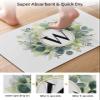 Aesthetic Eucalyptus Bath Mat for Tub,Non Slip Bathroom Floor Runner Rug Quick Dry & Absorbent Diatomaceous Earth Shower Sink Kitchen Living Room Washable Doormat,Monogrammed W Farm Flower 16"x24" view 3