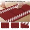 Abstract Farmhouse Stripes Bath Mat for Tub,Non Slip Bathroom Floor Runner Rug Quick Dry & Absorbent Diatomaceous Earth Kitchen Room Shower Sink Washable Doormat,Geometric Burgundy Red White 24"x36" view 3