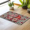 Love Gnomes Bath Mat for Tub,Non Slip Bathroom Floor Runner Rug Quick Dry & Absorbent Diatomaceous Earth Shower Sink Kitchen Living Room Washable Doormat,Valentine's Day Black White Lattice 18"x30" view 2