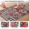 Love Gnomes Bath Mat for Tub,Non Slip Bathroom Floor Runner Rug Quick Dry & Absorbent Diatomaceous Earth Shower Sink Kitchen Living Room Washable Doormat,Valentine's Day Black White Lattice 18"x30" view 3