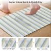 Abstract Stripes Bath Mat for Tub,Non Slip Bathroom Floor Runner Rug Quick Dry & Absorbent Diatomaceous Earth Shower Sink Kitchen Living Room Washable Doormat,Blue White Modern Geometric Art 20"x32" view 3