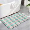 Geometric Teal Bath Mat for Tub,Non Slip Bathroom Floor Runner Rug Quick Dry & Absorbent Diatomaceous Earth Kitchen Room Shower Sink Washable Doormat,Red Green Modern Abstract Minimalist Art 18"x30" view 1