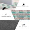 Geometric Teal Bath Mat for Tub,Non Slip Bathroom Floor Runner Rug Quick Dry & Absorbent Diatomaceous Earth Kitchen Room Shower Sink Washable Doormat,Red Green Modern Abstract Minimalist Art 18"x30" view 2