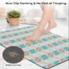 Geometric Teal Bath Mat for Tub,Non Slip Bathroom Floor Runner Rug Quick Dry & Absorbent Diatomaceous Earth Kitchen Room Shower Sink Washable Doormat,Red Green Modern Abstract Minimalist Art 18"x30" view 4