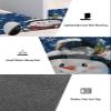 Christmas Bath Mat for Tub,Non Slip Bathroom Floor Runner Rug Quick Dry & Absorbent Diatomaceous Earth Kitchen Room Shower Sink Washable Doormat,Winter Blue Snowman Snowflake Pine Berry Plaid 16"x24" view 2