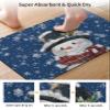 Christmas Bath Mat for Tub,Non Slip Bathroom Floor Runner Rug Quick Dry & Absorbent Diatomaceous Earth Kitchen Room Shower Sink Washable Doormat,Winter Blue Snowman Snowflake Pine Berry Plaid 16"x24" view 3