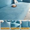 Aedlcal Sofa Slipcover, Jacquard High Stretch Sofa Covers with Pillow Cover Pets Kids Friendly Non Slip Couch Covers with Elastic Bands for Living Room (5 Seater, Light Blue) view 4