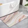 Geometric Marble Bath Mat for Tub,Non Slip Bathroom Floor Runner Rug Quick Dry & Absorbent Diatomaceous Earth Kitchen Room Shower Sink Washable Doormat,Abstract Minimalist Ombre Pink Marbling 20"x32" view 1
