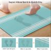 Aqua Geometric Bath Mat for Tub,Non Slip Bathroom Floor Runner Rug Quick Dry & Absorbent Diatomaceous Earth Kitchen Room Shower Sink Washable Doormat,Modern Abstract Farmhouse White Stripes 18"x30" view 3