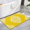 Yellow Floral Bath Mat for Tub,Non Slip Bathroom Floor Runner Rug Quick Dry & Absorbent Diatomaceous Earth Shower Sink Kitchen Living Room Washable Doormat,Luxurious Classical European Flower 20"x32" view 1