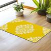 Yellow Floral Bath Mat for Tub,Non Slip Bathroom Floor Runner Rug Quick Dry & Absorbent Diatomaceous Earth Shower Sink Kitchen Living Room Washable Doormat,Luxurious Classical European Flower 20"x32" view 2