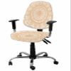 Orange Mandala Pattern Office Chair Cover Stretchable Computer Chair Seat Cover Backrest Slipcovers, Boho Abstract Art Aesthetics Stretchable Rotating Desk Chair Seat Cushion Split Protectors view 1