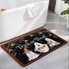 Halloween Bath Mat for Tub,Non Slip Bathroom Floor Runner Rug Quick Dry & Absorbent Diatomaceous Earth Kitchen Shower Sink Washable Doormat,Black Orange Ghost Plaid Checkered Skull Pumpkins 20"x32" view 1