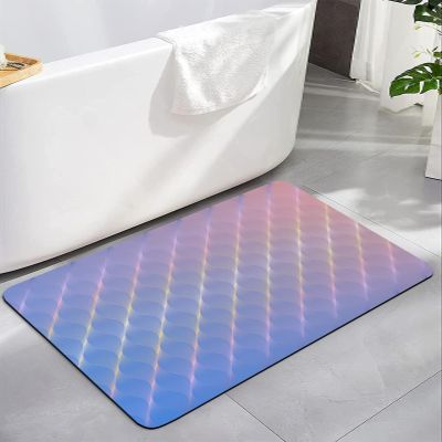 Gradient Purple Bath Mat for Tub,Non Slip Bathroom Floor Runner Rug Quick Dry & Absorbent Diatomaceous Earth Kitchen Shower Sink Washable Doormat,Retro Lxury Minimalist Abstract Aesthetics Art 16"x24"