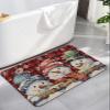 Christmas Winter Bath Mat for Tub,Non Slip Bathroom Floor Runner Rug Quick Dry & Absorbent Diatomaceous Earth Shower Sink Kitchen Living Room Washable Doormat,Snowflake Snowman Plaid Red 20"x32" view 1