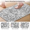Black Gray Bath Mat for Tub,Non Slip Bathroom Floor Runner Rug Quick Dry & Absorbent Diatomaceous Earth Kitchen Room Shower Sink Washable Doormat,Retro City Castle Cartoon Modern Building 16"x24" view 3