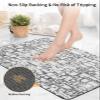 Black Gray Bath Mat for Tub,Non Slip Bathroom Floor Runner Rug Quick Dry & Absorbent Diatomaceous Earth Kitchen Room Shower Sink Washable Doormat,Retro City Castle Cartoon Modern Building 16"x24" view 4