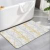 Golden Grey Bath Mat for Tub,Non Slip Bathroom Floor Runner Rug Quick Dry & Absorbent Diatomaceous Earth Shower Sink Kitchen Living Room Washable Doormat,Fall Winter Forest Gradual Branch 16"x24" view 1
