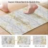 Golden Grey Bath Mat for Tub,Non Slip Bathroom Floor Runner Rug Quick Dry & Absorbent Diatomaceous Earth Shower Sink Kitchen Living Room Washable Doormat,Fall Winter Forest Gradual Branch 16"x24" view 3