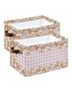 Fall Thanksgiving Large Storage Baskets Bins Pink Pumpkin Flower Leaves Country Plaid Collapsible Storage Box Laundry Organizer for Closet Shelf Nursery Kids Bedroom 15x11x9.5 2 Pack view 1