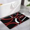 Red Geometric Bath Mat for Tub,Non Slip Bathroom Floor Runner Rug Quick Dry & Absorbent Diatomaceous Earth Shower Sink Kitchen Living Room Washable Doormat,Black White Modern Abstract Circle 24"x36" view 1
