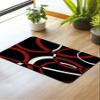 Red Geometric Bath Mat for Tub,Non Slip Bathroom Floor Runner Rug Quick Dry & Absorbent Diatomaceous Earth Shower Sink Kitchen Living Room Washable Doormat,Black White Modern Abstract Circle 24"x36" view 2
