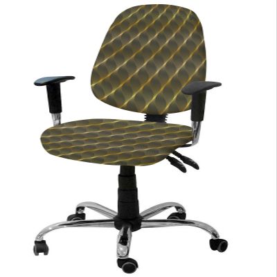 Geometric Brown 2 Pieces Computer Office Chair Covers Set, Stretchable Desk Rotating Chair Seat Cushion Slipcover Back Covers, Decorative Protectors Cover Abstract Minimalist Colorful Gradient
