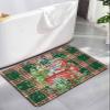 Christmas Bath Mat for Tub,Non Slip Bathroom Floor Runner Rug Quick Dry & Absorbent Diatomaceous Earth Kitchen Room Shower Sink Washable Doormat,Winter Snowflake Red Car Pine Retro Plaid 20"x32" view 1