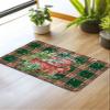 Christmas Bath Mat for Tub,Non Slip Bathroom Floor Runner Rug Quick Dry & Absorbent Diatomaceous Earth Kitchen Room Shower Sink Washable Doormat,Winter Snowflake Red Car Pine Retro Plaid 20"x32" view 2
