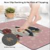 Christmas Snowman Bath Mat for Tub,Non Slip Bathroom Floor Runner Rug Quick Dry & Absorbent Diatomaceous Earth Shower Sink Kitchen Living Room Washable Doormat,Rustic Blush Pink Snowflake 18"x30" view 4