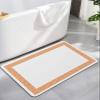 Minimalist Orange Bath Mat for Tub,Non Slip Bathroom Floor Runner Rug Quick Dry & Absorbent Diatomaceous Earth Kitchen Shower Sink Washable Doormat,White Traditional Greece European Greek Art 20"x32" view 1
