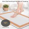 Minimalist Orange Bath Mat for Tub,Non Slip Bathroom Floor Runner Rug Quick Dry & Absorbent Diatomaceous Earth Kitchen Shower Sink Washable Doormat,White Traditional Greece European Greek Art 20"x32" view 4