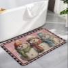 Christmas Blush Pink Bath Mat for Tub,Non Slip Bathroom Floor Runner Rug Quick Dry & Absorbent Diatomaceous Earth Shower Sink Kitchen Living Room Washable Doormat,Snowflake Snowman Lattice 24"x36" view 1