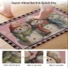 Christmas Blush Pink Bath Mat for Tub,Non Slip Bathroom Floor Runner Rug Quick Dry & Absorbent Diatomaceous Earth Shower Sink Kitchen Living Room Washable Doormat,Snowflake Snowman Lattice 24"x36" view 3
