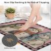 Christmas Blush Pink Bath Mat for Tub,Non Slip Bathroom Floor Runner Rug Quick Dry & Absorbent Diatomaceous Earth Shower Sink Kitchen Living Room Washable Doormat,Snowflake Snowman Lattice 24"x36" view 4
